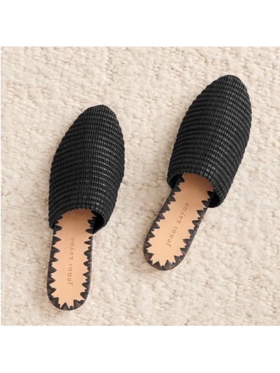 Jenni Kayne Shoes - Jenni Kayne Raffia Mule Black Size 39